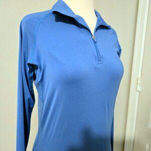 Nike Pro Combat Women’s Shirt Dri Fit 1/4 Zip Running Blue Fitted Size M